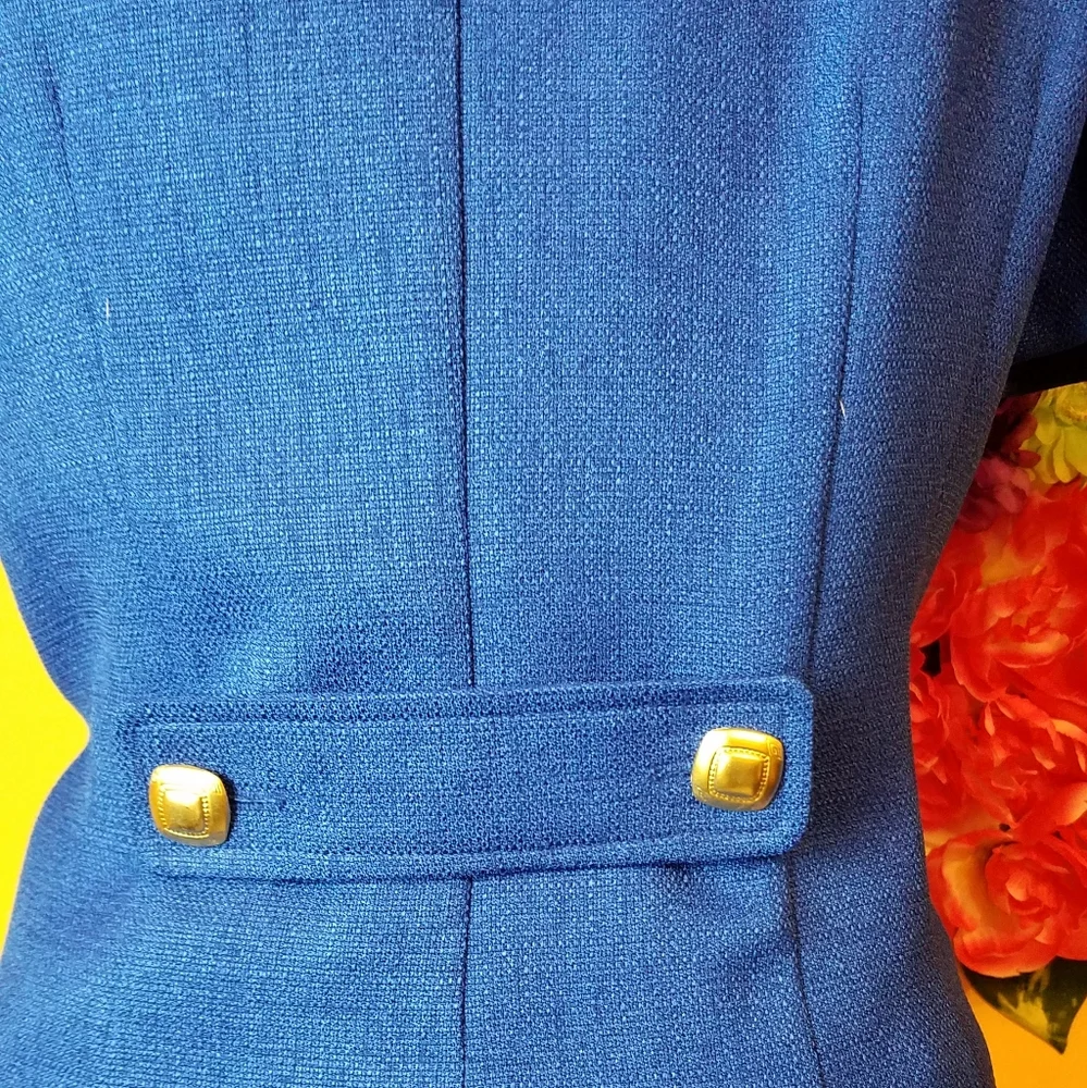 Vintage 90s Plaza South blue button-down dress - size 8 - Picture 7 of 9
